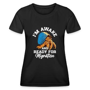 Fruits de mer, Fruits de mer, Moules, Bernard-l’ermite - T-shirt sport Femme - noir - Devant - AI Model Female 172 light (172cm)