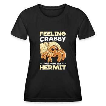 Fruits de mer, Fruits de mer, Moules, Bernard-l’ermite - T-shirt sport Femme - noir - Devant - AI Model Female 172 light (172cm)
