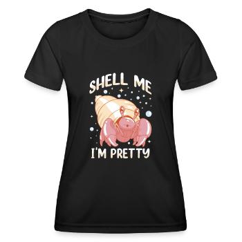 Fruits de mer, Fruits de mer, Moules, Bernard-l’ermite - T-shirt sport Femme - noir - Devant - AI Model Female 172 light (172cm)