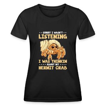 Fruits de mer, Fruits de mer, Moules, Bernard-l’ermite - T-shirt sport Femme - noir - Devant - AI Model Female 172 light (172cm)