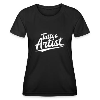 Retro Swoosh Job - Tattoo Artist - Women's Functional T-Shirt - black - Front - AI Model Female 172 light (172cm)