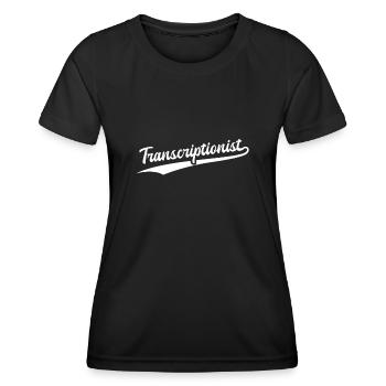 Retro Swoosh Job - Transcriptionist - Women's Functional T-Shirt - black - Front - AI Model Female 172 light (172cm)