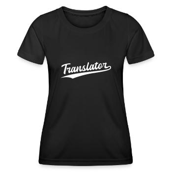 Retro Swoosh Job - Traducteur - T-shirt sport Femme - noir - Devant - AI Model Female 172 light (172cm)