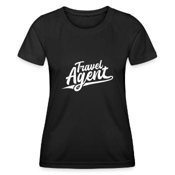 Retro Swoosh Job - Travel Agent - Women's Functional T-Shirt - black - Front - AI Model Female 172 light (172cm)