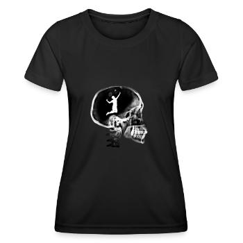cadeau badminton amateur humour professeur EPS - T-shirt sport Femme - noir - Devant - AI Model Female 172 light (172cm)