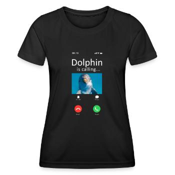 Dolphin Phone Display Dolphin Is - Frauen Funktions-T-Shirt - Schwarz - Vorne - AI Model Female 172 light (172cm)
