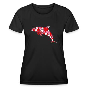 Dolphin Heart - Frauen Funktions-T-Shirt - Schwarz - Vorne - AI Model Female 172 light (172cm)