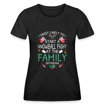 Am ehesten zu Weihnachten - Frauen Funktions-T-Shirt - Schwarz - Vorne - AI Model Female 172 light (172cm)
