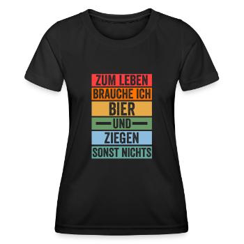 Bier Ziege Ziegenbauer Bauernhof Landwirt Bauer Z - Frauen Funktions-T-Shirt - Schwarz - Vorne - AI Model Female 172 light (172cm)