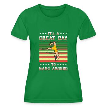 Zirkus Luftseiden Aeralist Akrobatik Trapez - Frauen Funktions-T-Shirt - Kelly Green - Vorne - AI Model Female 172 dark (172cm)