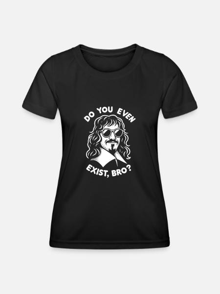 Philosopher Descartes Design for a Philosophy - Women's Functional T-Shirt - black