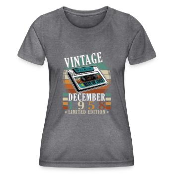 65th birthday 65 years December 1958 - Women's Functional T-Shirt - dark melange  - Front - AI Model Female 172 light (172cm)