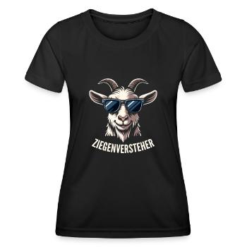 Chèvre avec des lunettes de soleil Compréhension de chèvre pour un - T-shirt sport Femme - noir - Devant - AI Model Female 172 light (172cm)