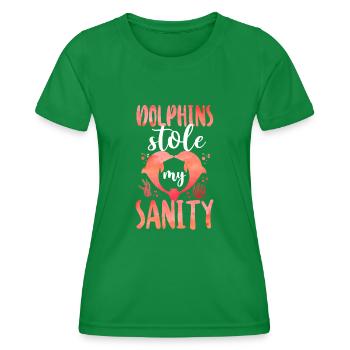 Dolphin Dolphins Stole My Sanity - Women's Functional T-Shirt - kelly green - Front - AI Model Female 172 dark (172cm)