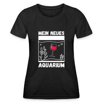 Wein Aquarium Fische Aquaristik - Frauen Funktions-T-Shirt - Schwarz - Vorne - AI Model Female 172 light (172cm)