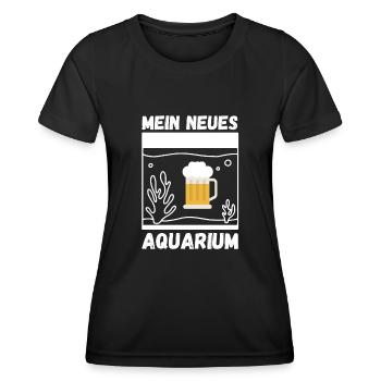 Bier Aquarium Fische Aquaristik - Frauen Funktions-T-Shirt - Schwarz - Vorne - AI Model Female 172 light (172cm)