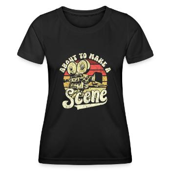Filmemacher, Kamera, Regie, Produzent, Design - Frauen Funktions-T-Shirt - Schwarz - Vorne - AI Model Female 172 light (172cm)