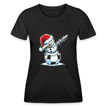 Schneemann Dabbing Schneemann Dab Schneemänner - Frauen Funktions-T-Shirt - Schwarz - Vorne - AI Model Female 172 light (172cm)
