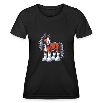 Draught Horse Lovers Giant Horse Breed Clydesdale - Women's Functional T-Shirt - black - Front - AI Model Female 172 light (172cm)