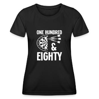 Dart Dartspieler 180 - Frauen Funktions-T-Shirt - Schwarz - Vorne - AI Model Female 172 light (172cm)