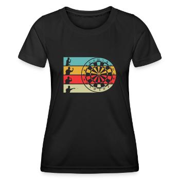 Cadeau de joueur de fléchettes Vintage - T-shirt sport Femme - noir - Devant - AI Model Female 172 light (172cm)