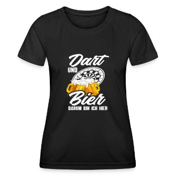 Dart Und Bier Dartspieler - Frauen Funktions-T-Shirt - Schwarz - Vorne - AI Model Female 172 light (172cm)