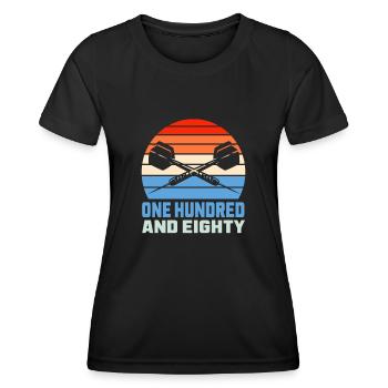 180 Retro Dart Dart Dart Player - Women's Functional T-Shirt - black - Front - AI Model Female 172 light (172cm)