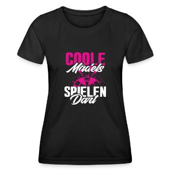 Coole Mädels Spielen Dart Dartspieler - Frauen Funktions-T-Shirt - Schwarz - Vorne - AI Model Female 172 light (172cm)