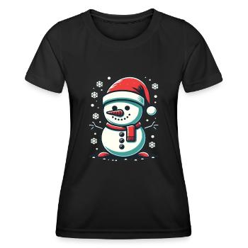 Schneemann Dabbing Schneemann Dab Schneemänner - Frauen Funktions-T-Shirt - Schwarz - Vorne - AI Model Female 172 light (172cm)