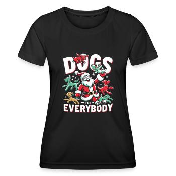 Chiens pour tous Propriétaires de chiens - T-shirt sport Femme - noir - Devant - AI Model Female 172 light (172cm)