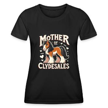 Amateurs de chevaux de trait race de cheval géant Clydesdale - T-shirt sport Femme - noir - Devant - AI Model Female 172 light (172cm)