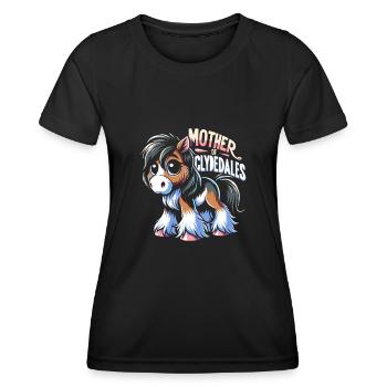 Amateurs de chevaux de trait race de cheval géant Clydesdale - T-shirt sport Femme - noir - Devant - AI Model Female 172 light (172cm)