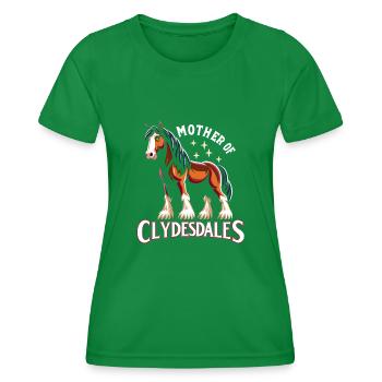 Draught Horse Lovers Giant Horse Breed Clydesdale - Women's Functional T-Shirt - kelly green - Front - AI Model Female 172 dark (172cm)