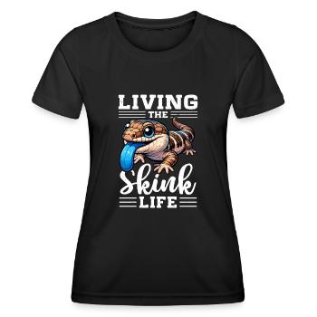 Eidechsensammler Reptilienliebhaber - Frauen Funktions-T-Shirt - Schwarz - Vorne - AI Model Female 172 light (172cm)