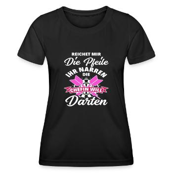 Dart Dartspielerin Frauen Geschenkidee - Frauen Funktions-T-Shirt - Schwarz - Vorne - AI Model Female 172 light (172cm)