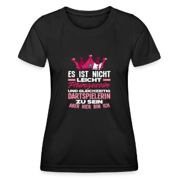 Prinzessin Dart Dartspielerin Geschenkidee - Frauen Funktions-T-Shirt - Schwarz - Vorne - AI Model Female 172 light (172cm)