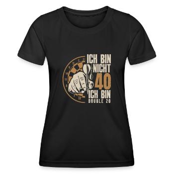 40e anniversaire joueur de fléchettes cadeau - T-shirt sport Femme - noir - Devant - AI Model Female 172 light (172cm)