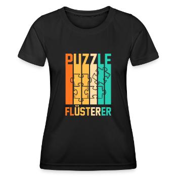 Puzzlefan Puzzler Puzzleteile Puzzle - Frauen Funktions-T-Shirt - Schwarz - Vorne - AI Model Female 172 light (172cm)