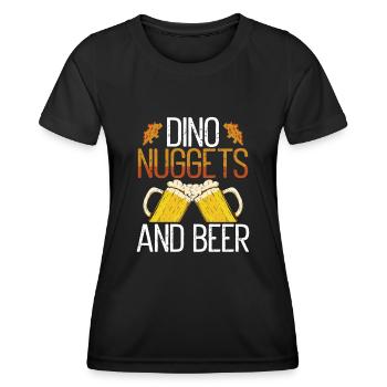 Dino nuggets Und Bier - Frauen Funktions-T-Shirt - Schwarz - Vorne - AI Model Female 172 light (172cm)