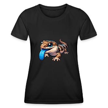 Eidechsensammler Reptilienliebhaber - Frauen Funktions-T-Shirt - Schwarz - Vorne - AI Model Female 172 light (172cm)