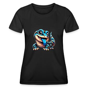 Eidechsensammler Reptilienliebhaber - Frauen Funktions-T-Shirt - Schwarz - Vorne - AI Model Female 172 light (172cm)