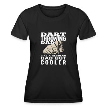 Dad Dad Darts Darts Player - Women's Functional T-Shirt - black - Front - AI Model Female 172 light (172cm)