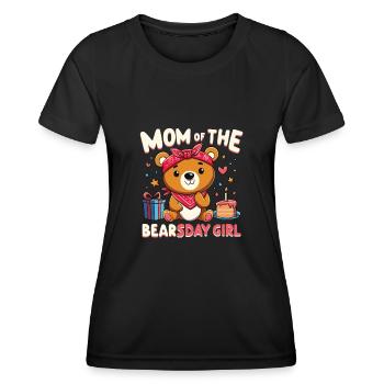 Bear Lover Bday Mom Celebrant Happy - Women's Functional T-Shirt - black - Front - AI Model Female 172 light (172cm)
