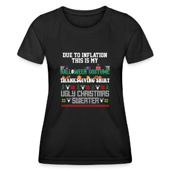 En raison de l’inflation, c’est mon Halloween - T-shirt sport Femme - noir - Devant - AI Model Female 172 light (172cm)