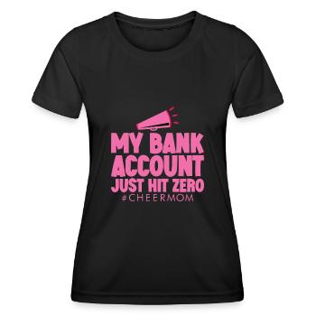 Mon compte bancaire vient d’atteindre zéro 4 - T-shirt sport Femme - noir - Devant - AI Model Female 172 light (172cm)