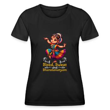 Bharatanatyam Tanz Indischer Tanz Indischer - Frauen Funktions-T-Shirt - Schwarz - Vorne - AI Model Female 172 light (172cm)