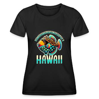 Humuhumunukunukuapua'a Riff-drückerfisch - Frauen Funktions-T-Shirt - Schwarz - Vorne - AI Model Female 172 light (172cm)