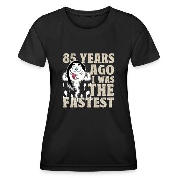 85th birthday 85 years I used to be the fastest - Women's Functional T-Shirt - black - Front - AI Model Female 172 light (172cm)