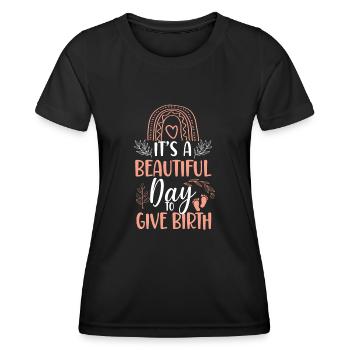 Infirmière spécialisée dans le travail et l’accouchement - T-shirt sport Femme - noir - Devant - AI Model Female 172 light (172cm)