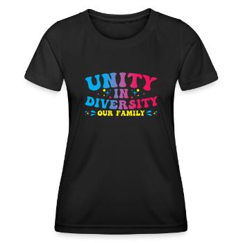 Diversité Famille Diversité Unité Dans la diversité - T-shirt sport Femme - noir - Devant - AI Model Female 172 light (172cm)